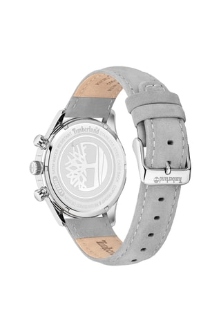 Montre à quartz en cuir - Gris et argenté