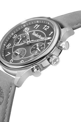 Montre à quartz en cuir - Gris et argenté