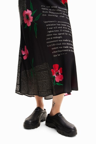 Sabots plateformes en cuir - Noir