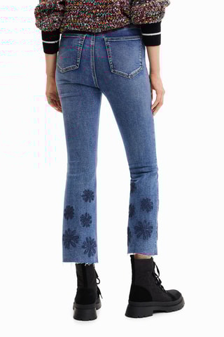 Jean flare 7/8 taille haute - Bleu