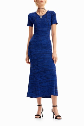 Robe midi - Bleu