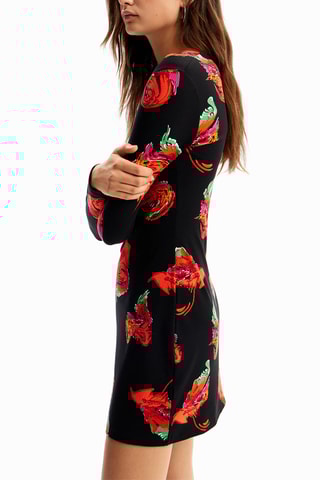 Robe droite - Noir et rouge