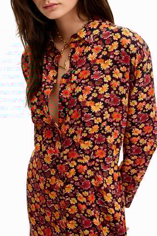 Robe chemise - Rouge et orange