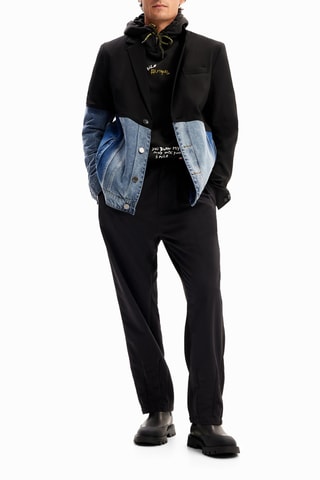 Blazer regular - Noir et bleu