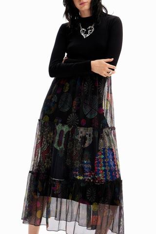 Robe trompe-l'œil - Noir