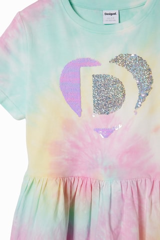 Robe tie and dye - Rose et vert clair