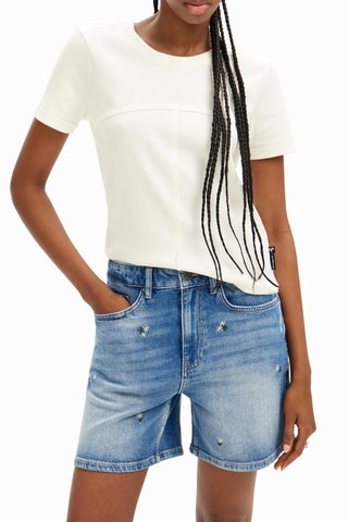 Short en jean - Bleu