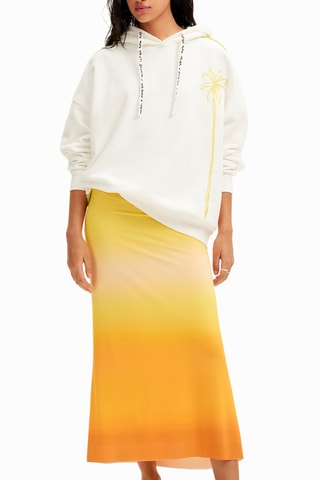 Jupe longue dip and dye - Orange