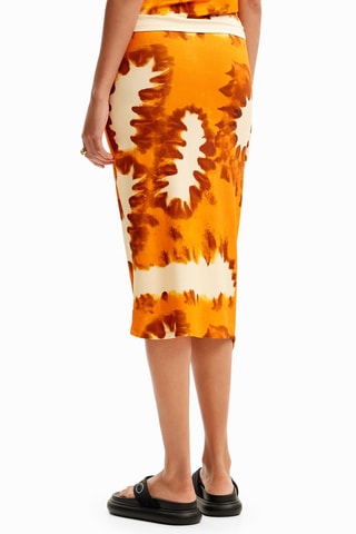 Jupe portefeuille tie and dye - Orange