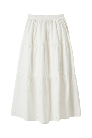 Jupe longue en broderie anglaise - Blanc