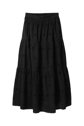 Jupe longue en broderie anglaise - Noir