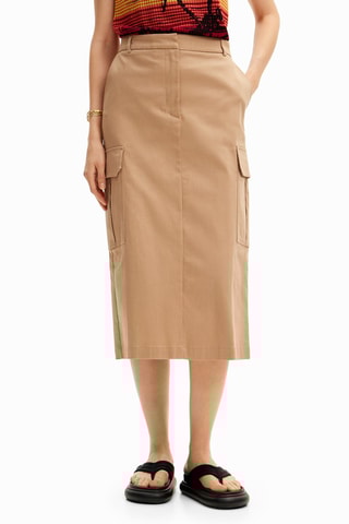 Jupe midi - Beige