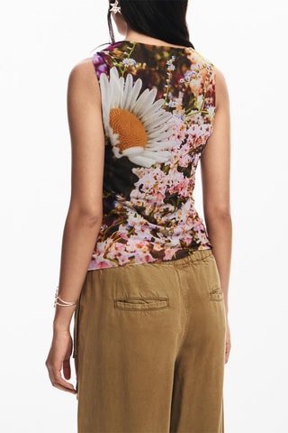Top - Kaki et blanc