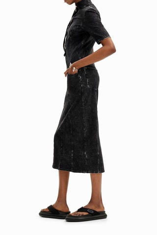 Robe droite - Noir chiné