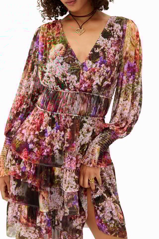 Robe volantée - Rose et jaune