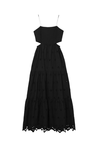 Robe longue en broderie anglaise - Noir