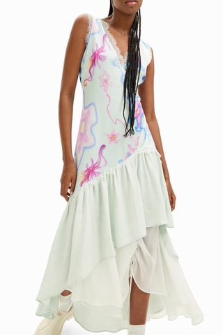 Robe midi - Vert pâle