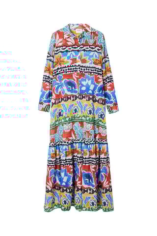 Robe chemise - Bleu et orange