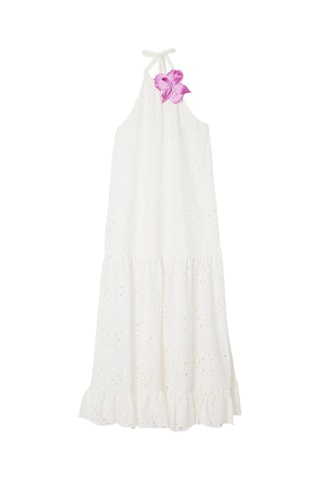 Robe longue en broderie anglaise - Blanc