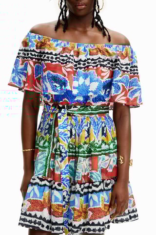 Robe patineuse - Bleu et rouge