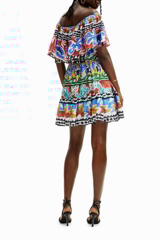 Robe patineuse - Bleu et rouge