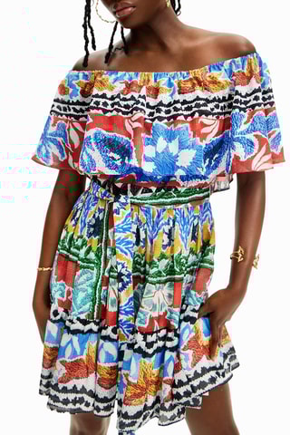 Robe patineuse - Bleu et rouge