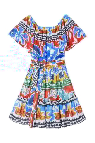 Robe patineuse - Bleu et rouge