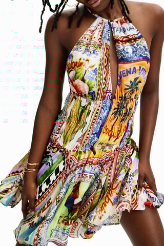 Robe patineuse sans manches - Multicolore