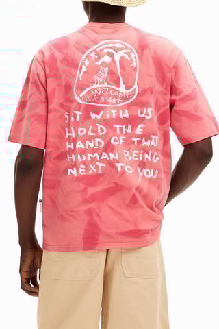 T-shirt regular tie and dye - Rose