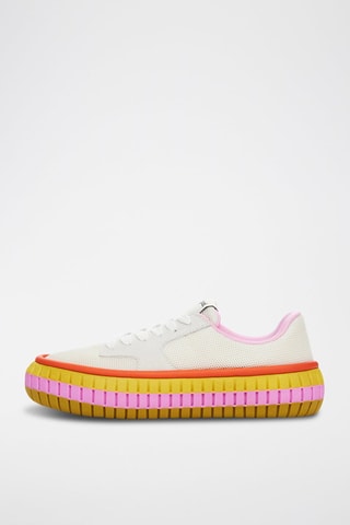 Baskets plateformes en cuir - Crème