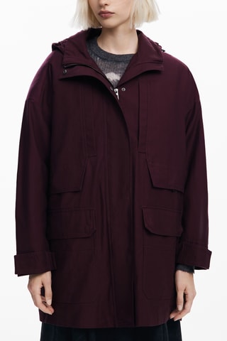 Veste regular à capuche - Bordeaux