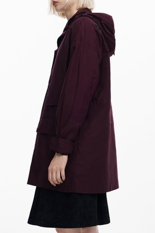 Veste regular à capuche - Bordeaux