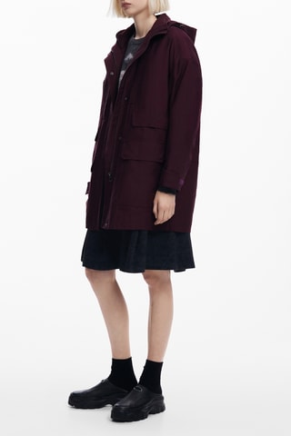 Veste regular à capuche - Bordeaux