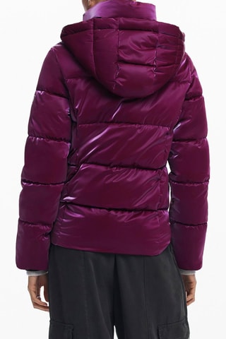 Doudoune regular à capuche - Violet