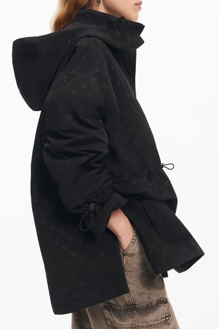 Veste regular à capuche - Noir