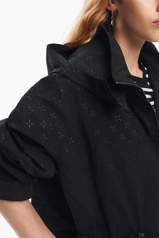 Veste regular à capuche - Noir