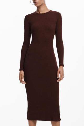 Robe fourreau - Marron