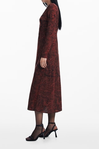 Robe midi - Rouge brique