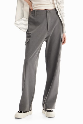 Pantalon cargo - Gris clair