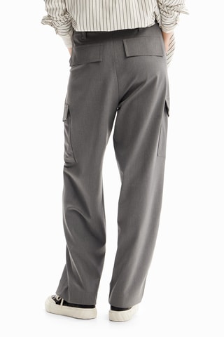 Pantalon cargo - Gris clair