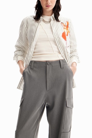 Pantalon cargo - Gris clair