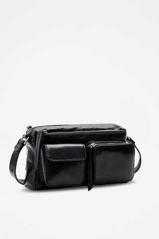 Sac bandoulière en cuir - Noir