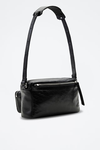 Sac bandoulière en cuir - Noir