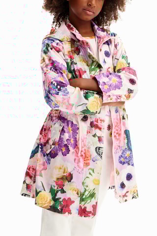 Parka à capuche - Blanc et vert