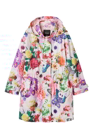 Parka à capuche - Blanc et vert