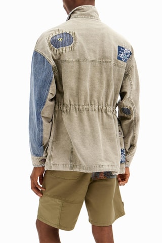 Parka en jean - Kaki et bleu