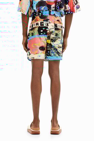 Short de bain - Ciel et noir