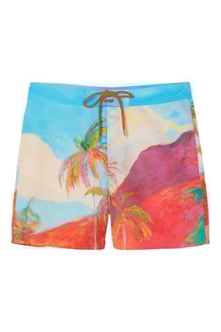 Short de bain - Ciel et orange