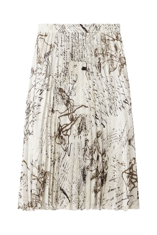 Jupe plissée taille haute - Blanc