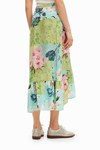 Jupe portefeuille taille haute - Vert